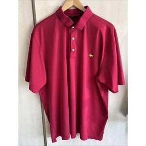 Masters Shirt Mens XL X-Large Red Golf Pima Cotton Amen Corner Polo Embroidered